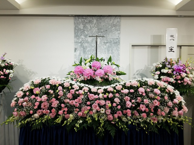家族葬,横浜市,お花の祭壇