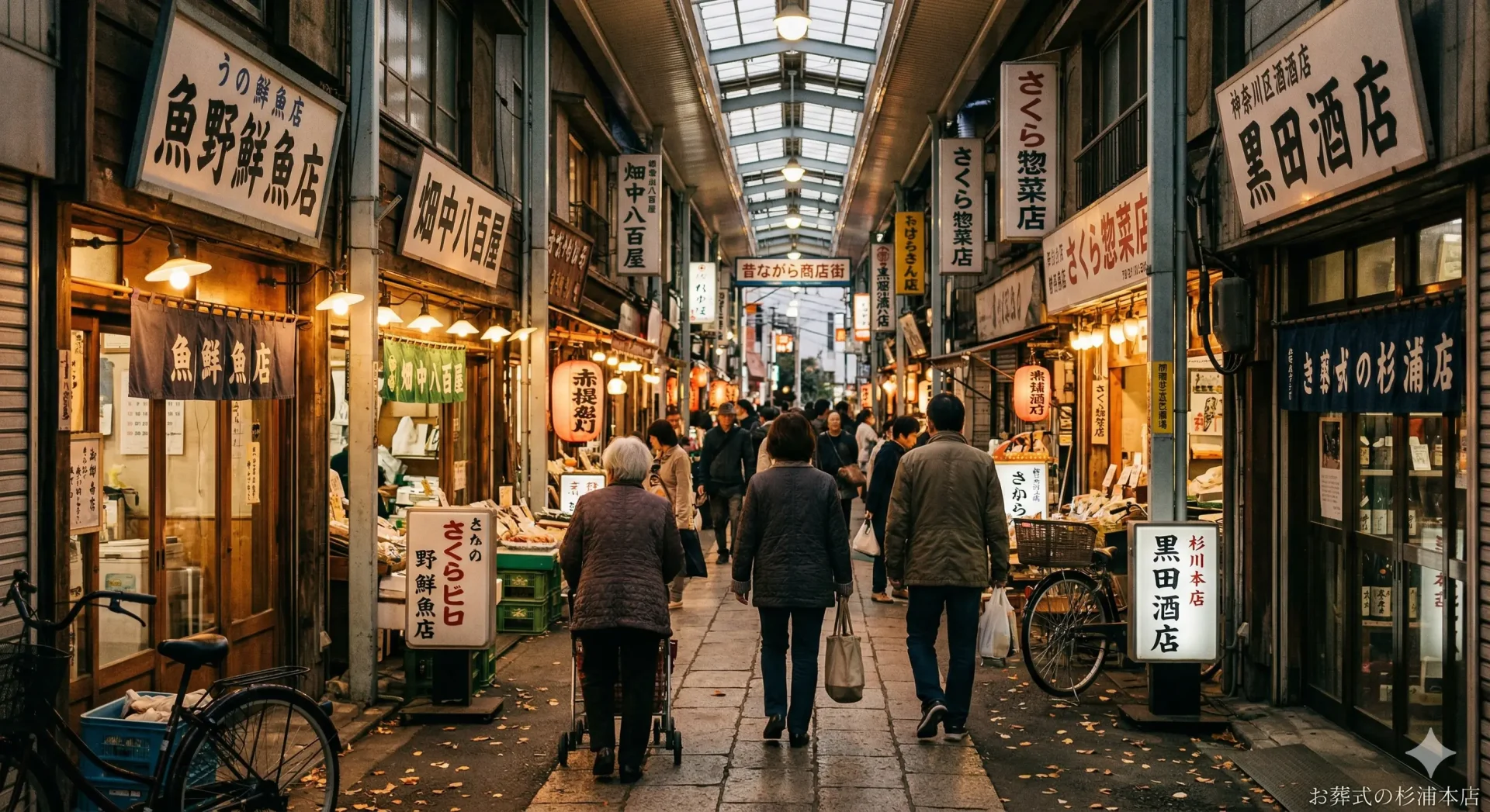 横浜市神奈川区の六角橋商店街と昔ながらの街並み