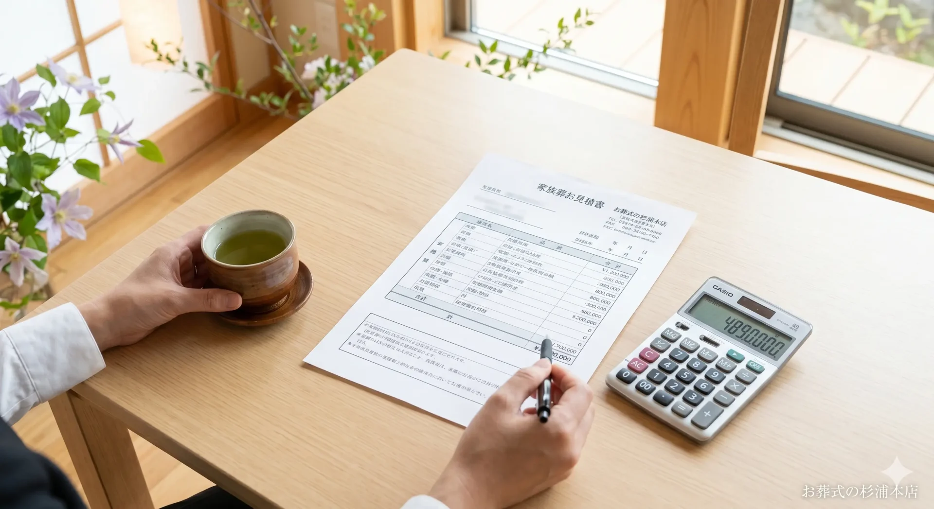 鎌倉市の家族葬にかかる費用の内訳を説明するイメージ