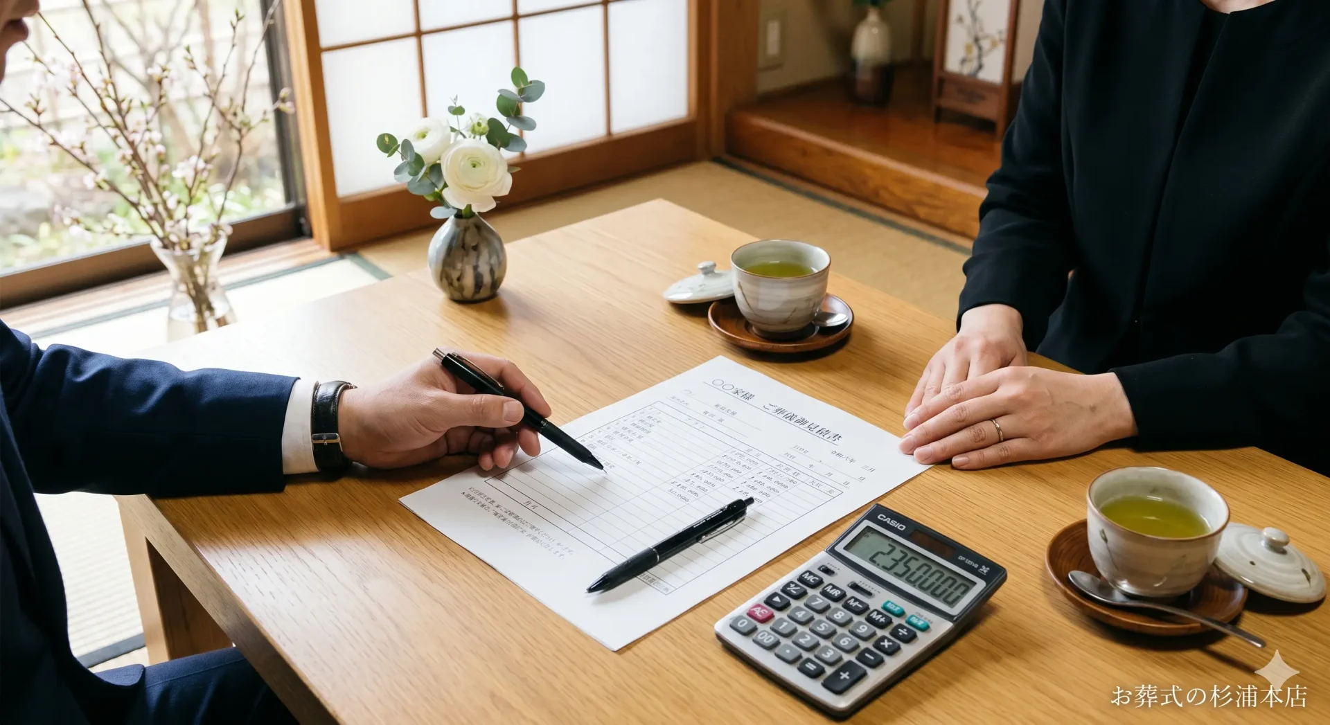 緑区の直葬にかかる費用の内訳を説明するイメージ