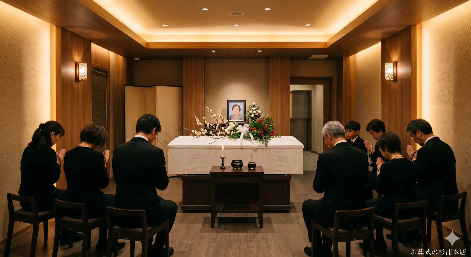 緑区の直葬で白梅に囲まれた火葬炉前でのお別れのイメージ