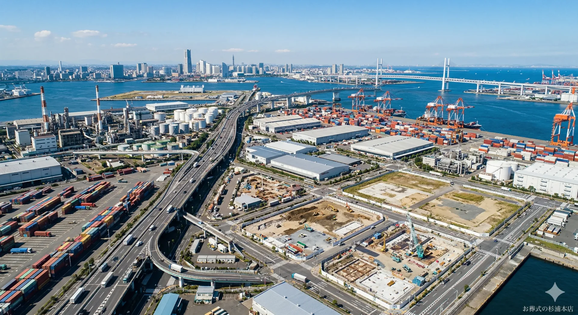 横浜市東部斎場建設予定地の鶴見区大黒町エリア