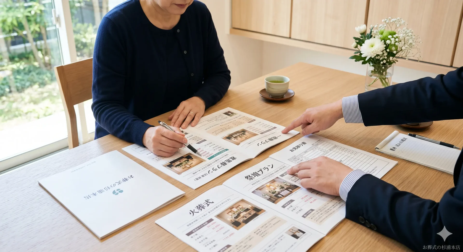 葬儀社ごとのプラン構造の違いを示すイメージ