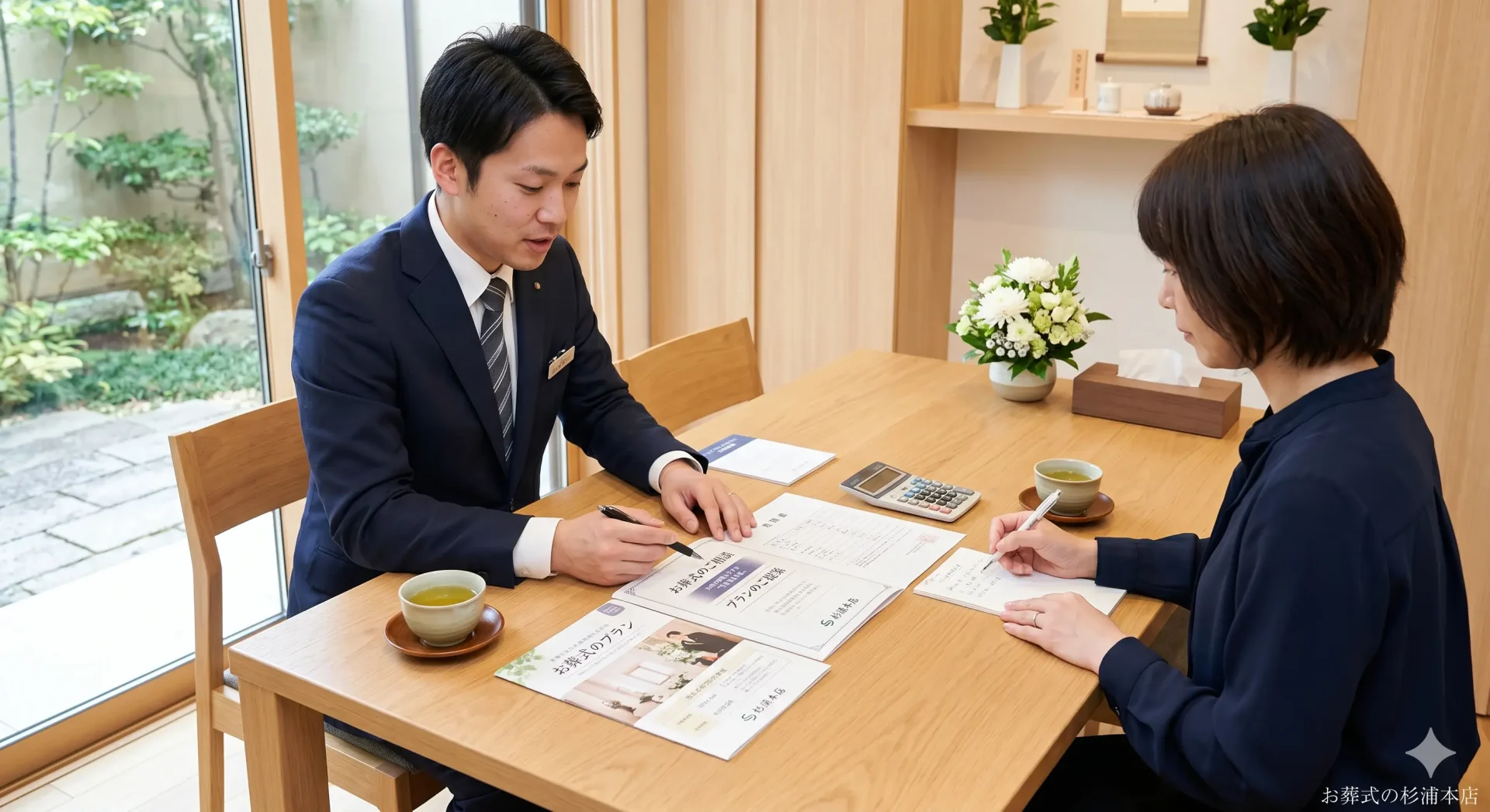 直葬を選ぶ家族が打ち合わせをしているイメージ