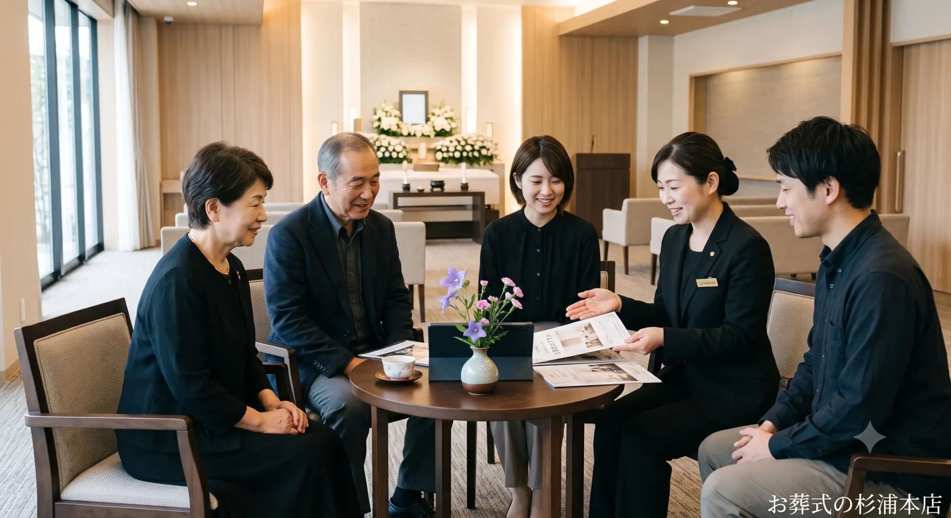 一日葬で静かに故人を見送る家族