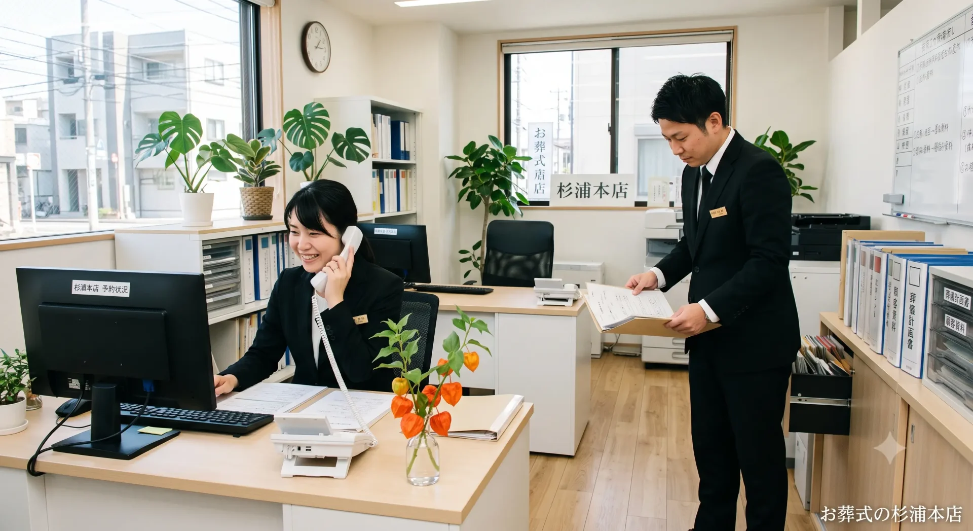 板橋事務所のスタッフが対応する様子