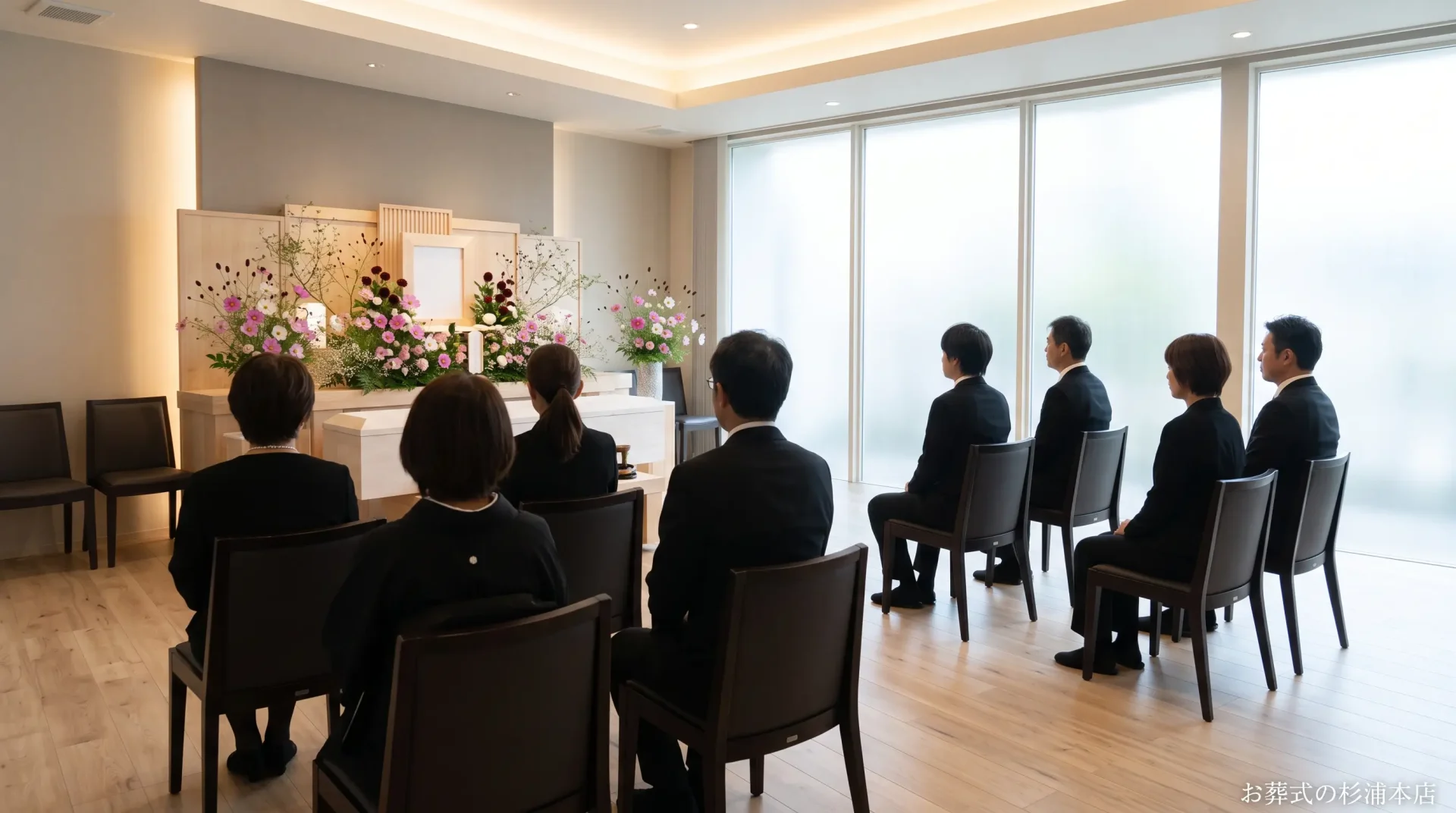 担当者から見積内容の説明を受ける家族