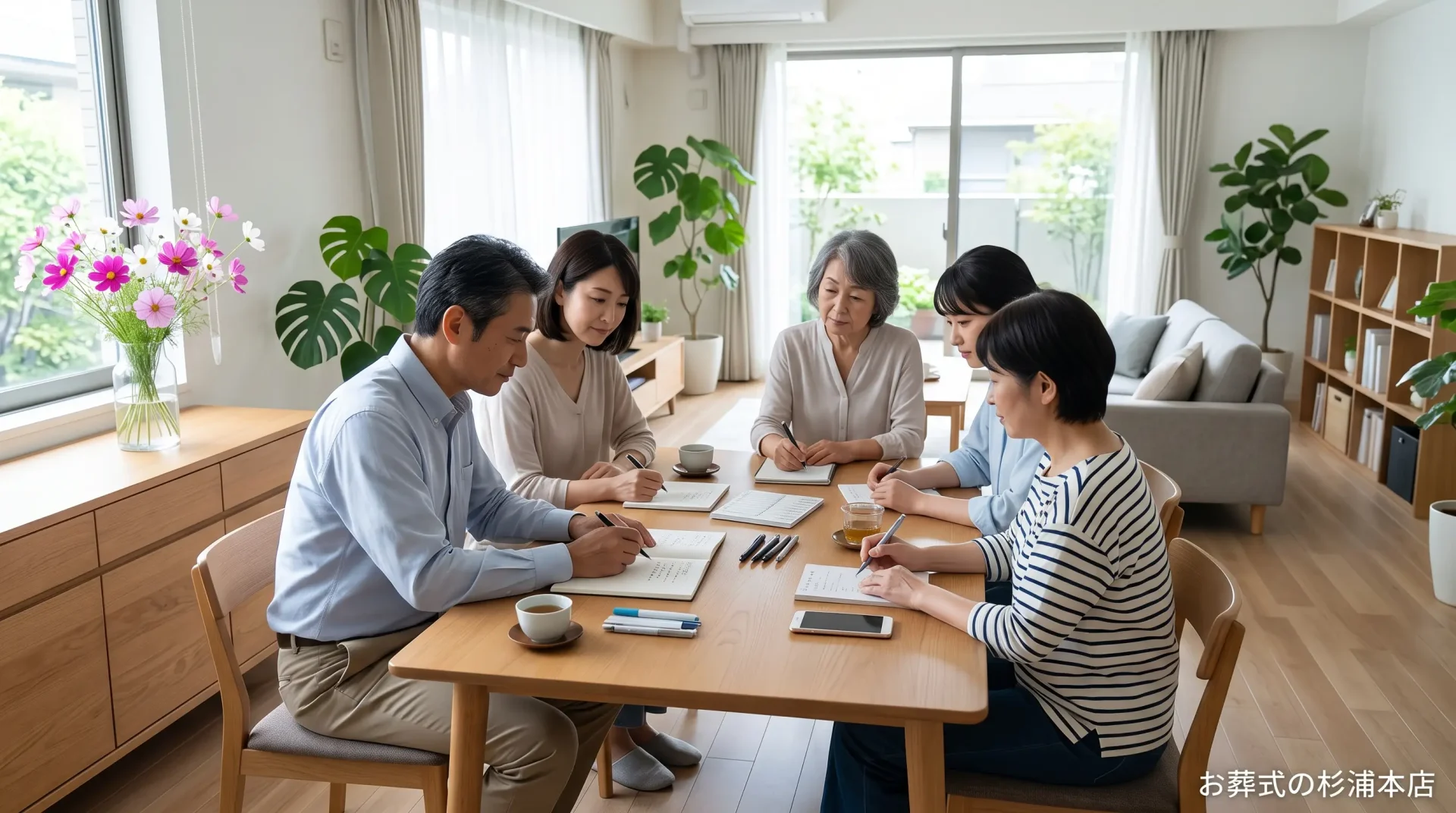 横浜で家族葬の葬儀社を比較検討する家族